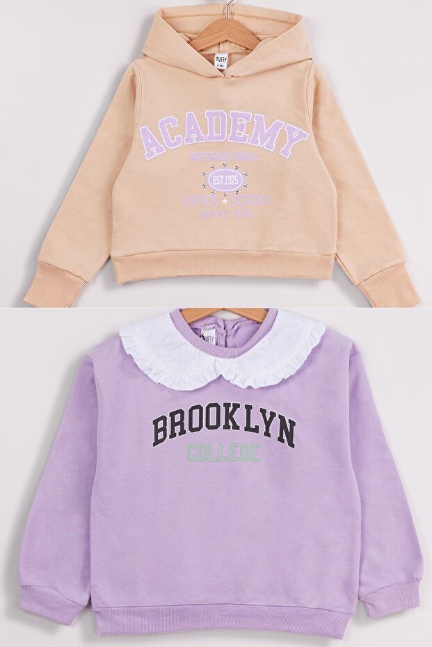 Girl's 2-Pack Basic Sweatshirt