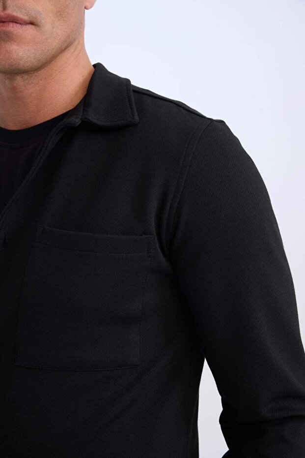Regular Fit Polo Yaka Gömlek Ceket D7243AX25SP - 5