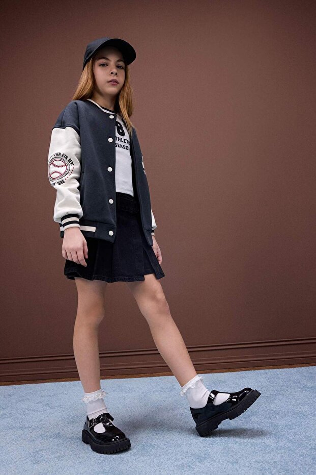 Kız Çocuk Kemerli Jean Şort Etek D7680A825SP - 1