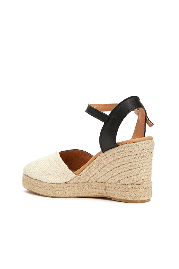 Bej Siyah Kadın Espadril - 3