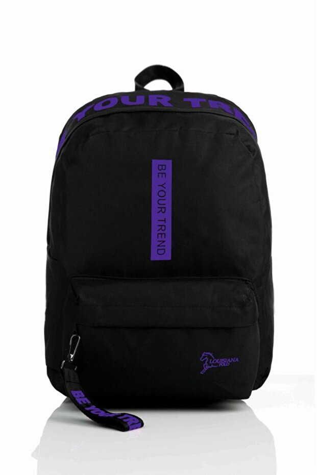 School Bag with Laptop Compartment Be Your Trend Black Purple 1140