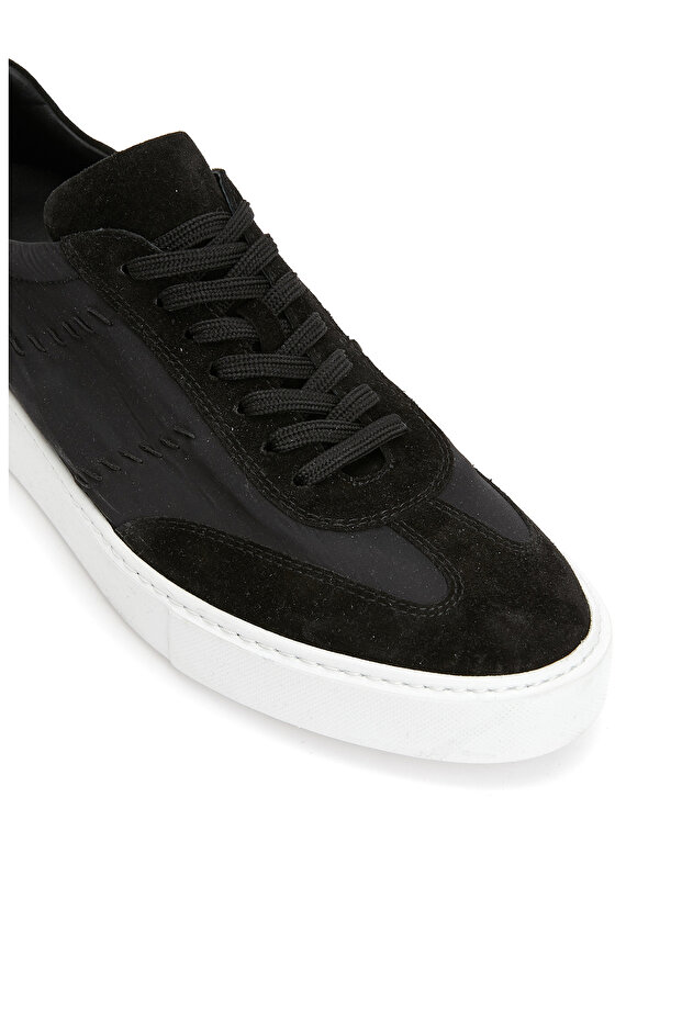 Siyah Erkek Süet Sneaker - 5