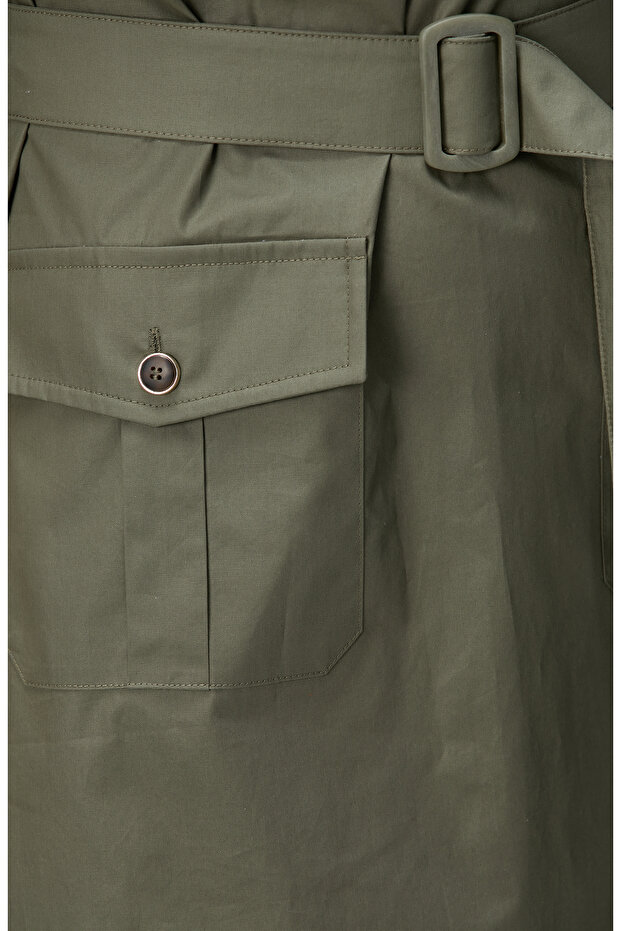 Haki Mini Elbise - 6