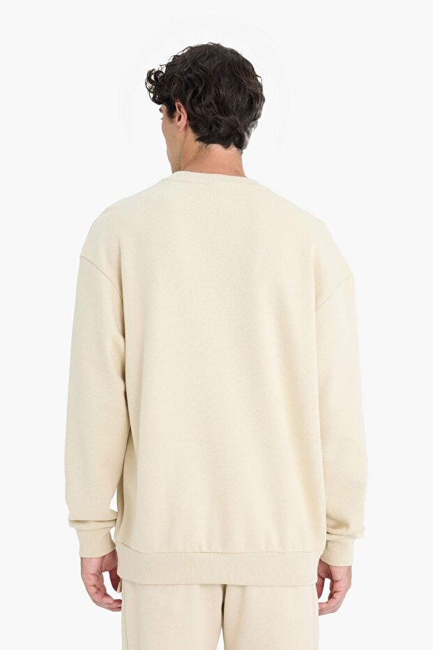 Boxy Fit Bisiklet Yaka Basic Düz Pike Sweatshirt E1519AX25SP - 7