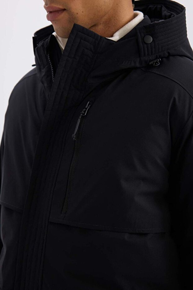DeFactoFit Su İtici Regular Fit Kapüşonlu Su Geçirmez Parka C6065AX24WN - 5