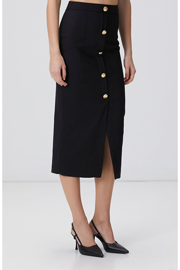 Siyah Midi Etek - 4