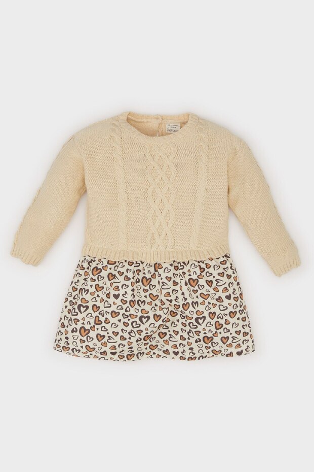 Long Sleeve Skirt Patterned Knitwear Dress Baby Girl E7254A524Au