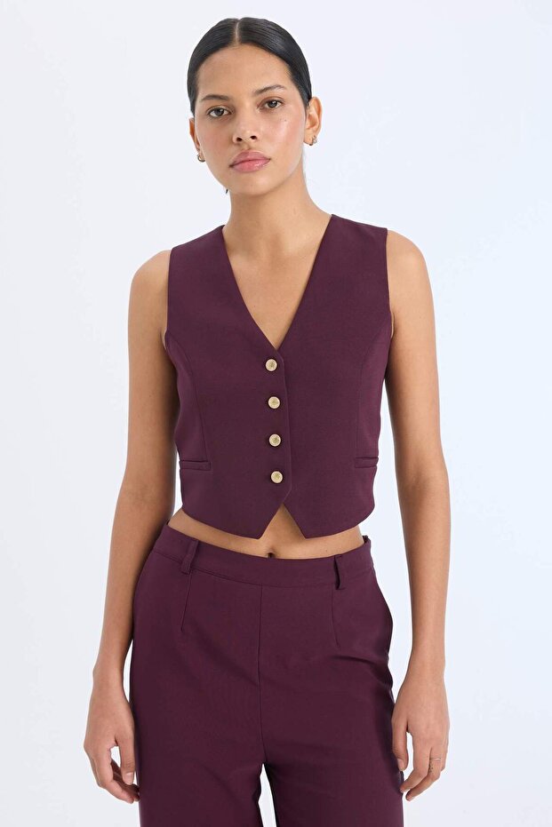 Regular Fit V Yaka Blazer Yelek E2364AX24AU - 1