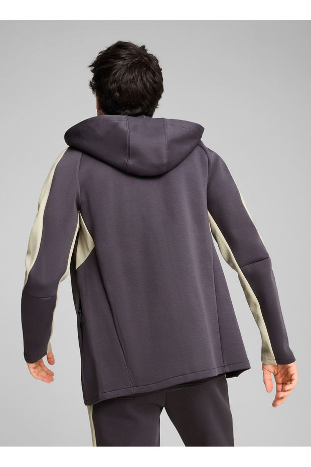 68170069 EVOSTRIPE Full-Zip Hoodie Gri Normal Düz Erkek Zip Ceket - 5