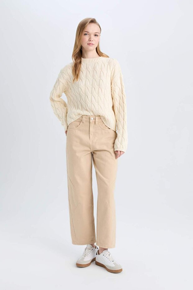 Coool Regular Fit Strickpullover mit Rundhalsausschnitt und Haarstruktur E4604AX25SP - 2