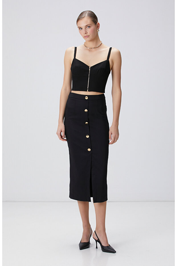 Siyah Midi Etek - 2