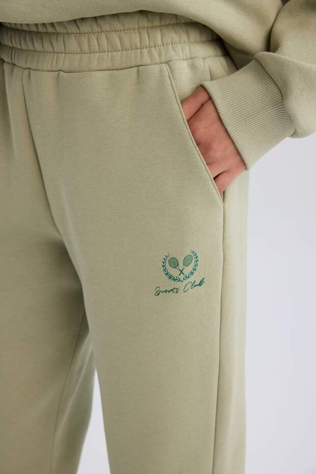 DeFactoFit Kalın Sporcu Jogger Eşofman Altı Cepli Baskılı Standart Boy E5712AX24WN - 5