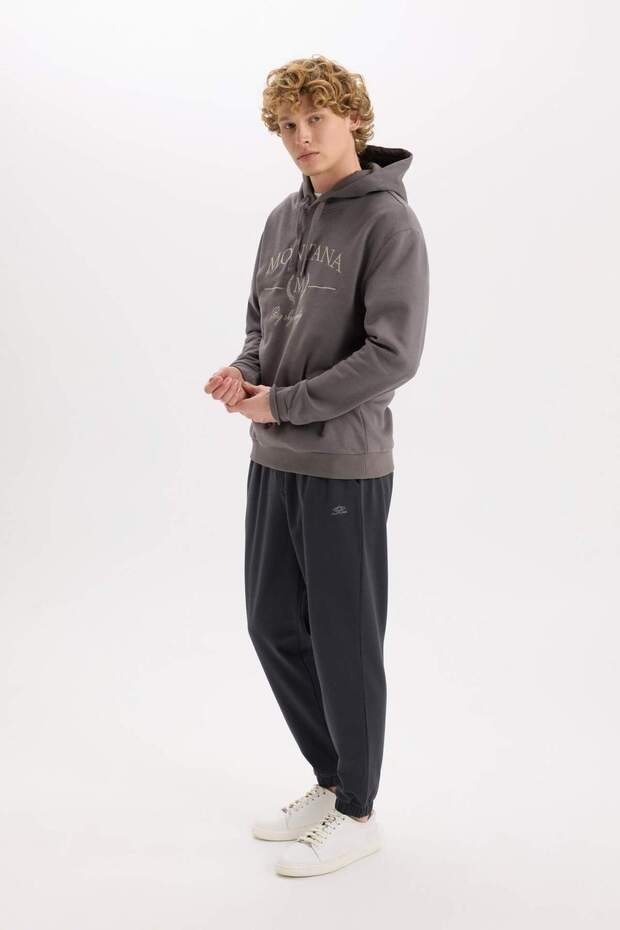 Regular Fit Eşofman Altı Cepli Basic Düz Beli Bağcıklı Lastikli Paça D4416AX25SP - 3