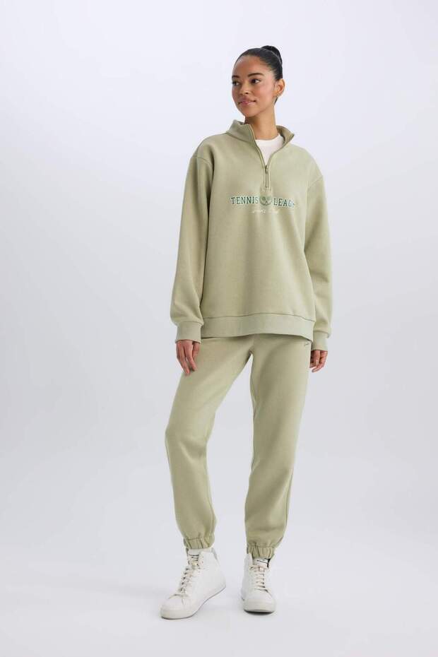 DeFactoFit Kalın Sporcu Jogger Eşofman Altı Cepli Baskılı Standart Boy E5712AX24WN - 2