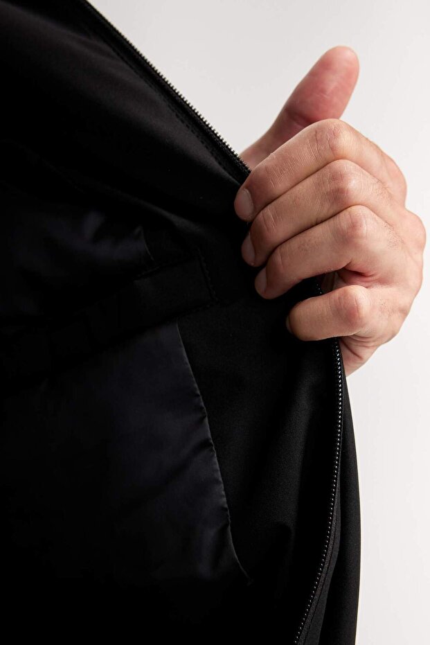Regular Fit Kapüşonlu Fermuarlı Cepli Mont D5969AX24CW - 6