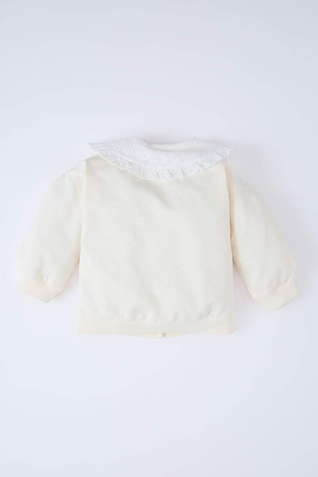 Kız Bebek Dantel Yaka Düğmeli Hırka D9314A525SP - 4