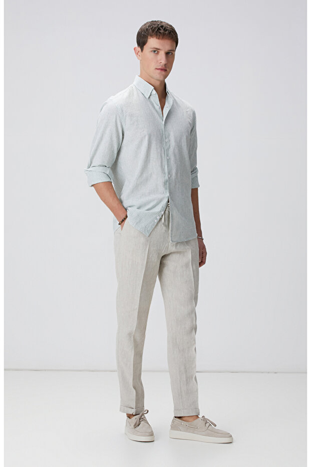 Mint Keten Gömlek - 3