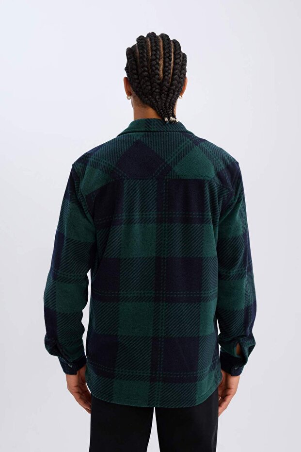 Regular Fit Kareli Polar Uzun Kollu Gömlek V2767AZ24WN - 6
