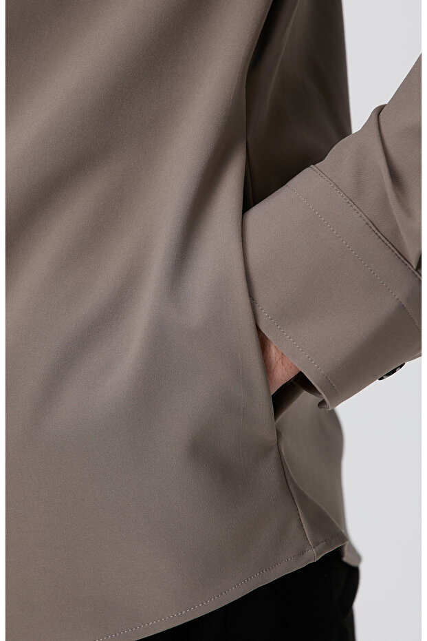 Açık Haki Dış Gömlek - 7