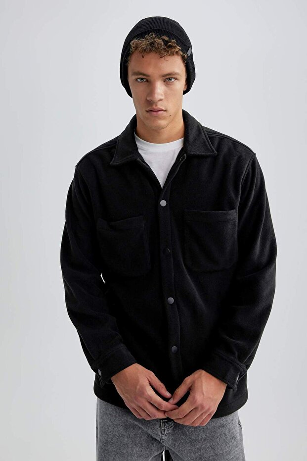 Relax Fit Polar Uzun Kollu Siyah Gömlek A4782AX24WN - 3