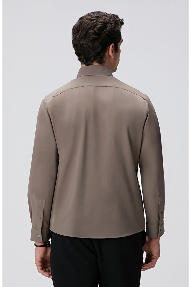 Açık Haki Dış Gömlek - 5