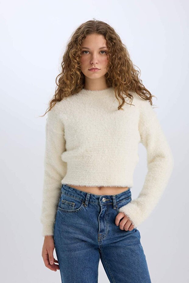 Regular Fit Bisiklet Yaka Triko Kazak C6320AX24CW - 4