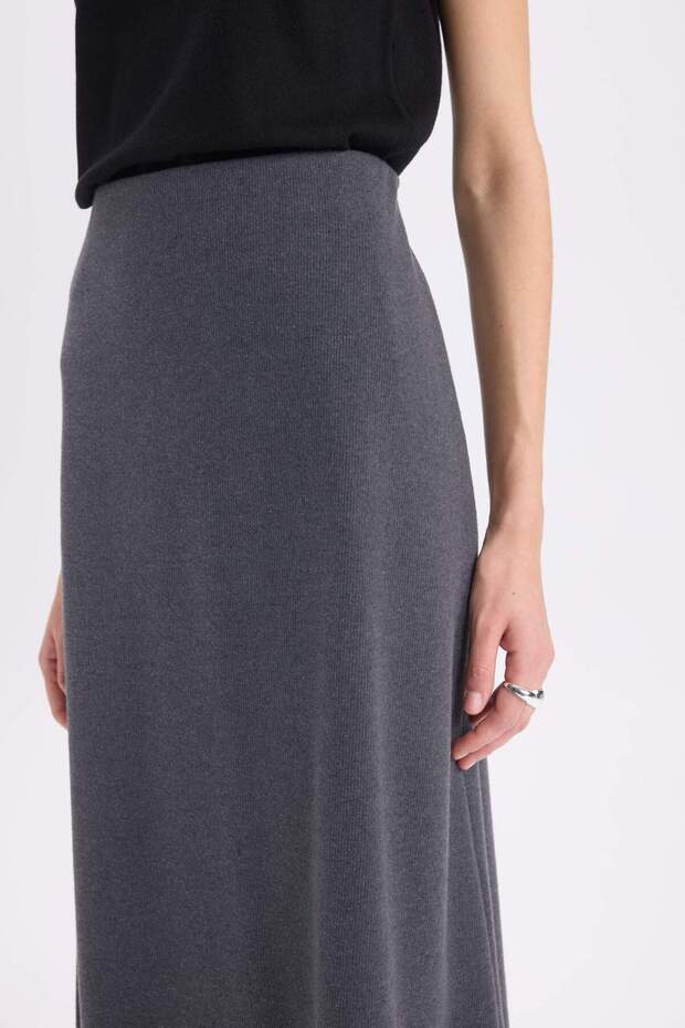 Maxi sukňa s elastickým pásom Basic Plain Regular Waist D5407AX24AU - 7