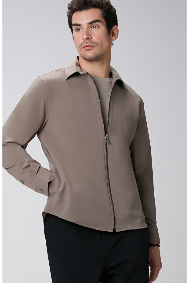 Açık Haki Dış Gömlek - 2