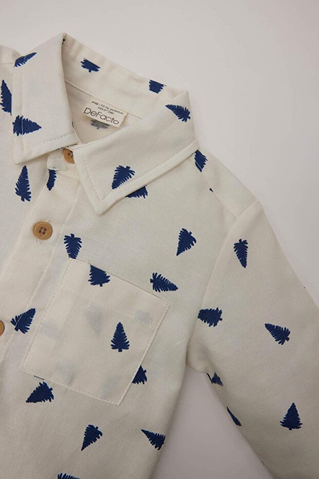 Yılbaşı Temalı Gömlek Üst Pantolon Alt 2'li Ekru Erkek Bebek Alt-Üst Takım D5425A5/ER118 - 3