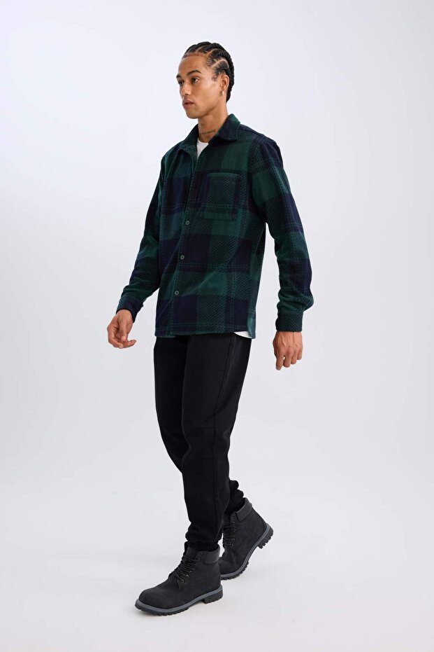 Regular Fit Kareli Polar Uzun Kollu Gömlek V2767AZ24WN - 2