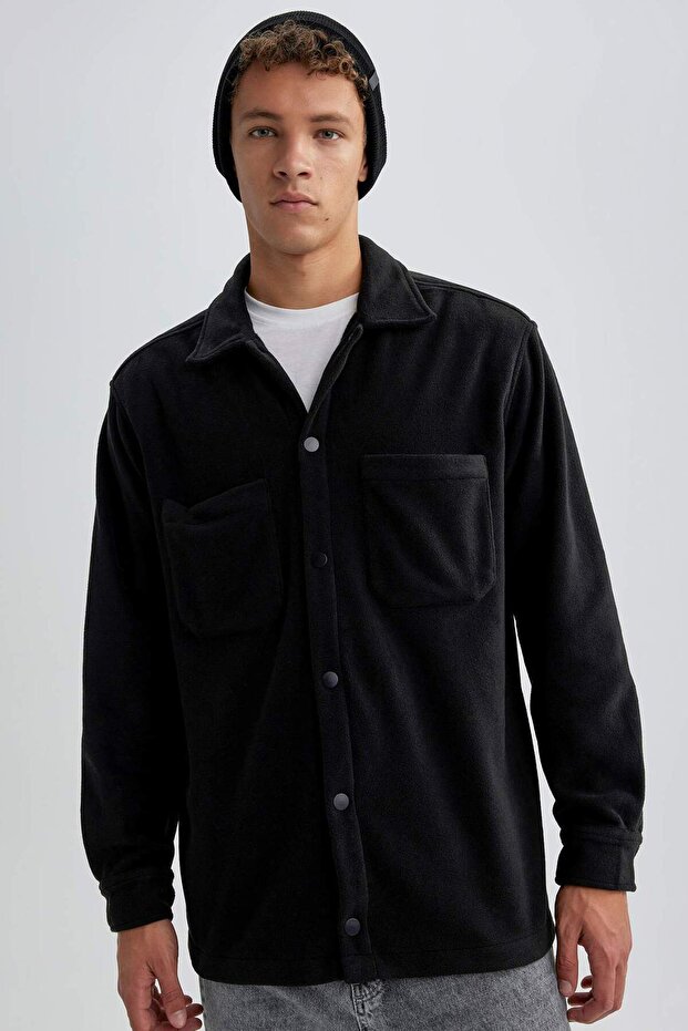 Relax Fit Polar Uzun Kollu Siyah Gömlek A4782AX24WN - 1