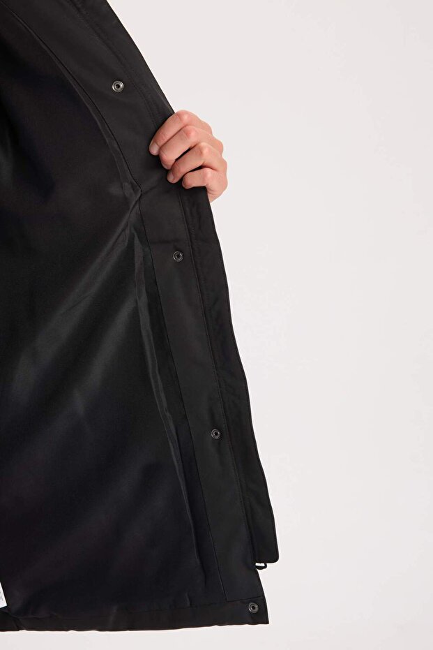 Túlméretes műszőrme kapucnis Parka - Vízlepergető kabát levehető cipzárral - 7