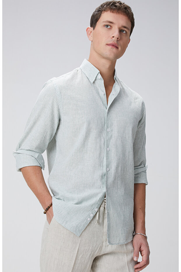 Mint Keten Gömlek - 2