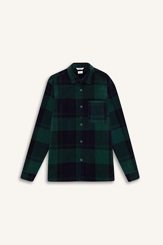 Regular Fit Kareli Polar Uzun Kollu Gömlek V2767AZ24WN - 7