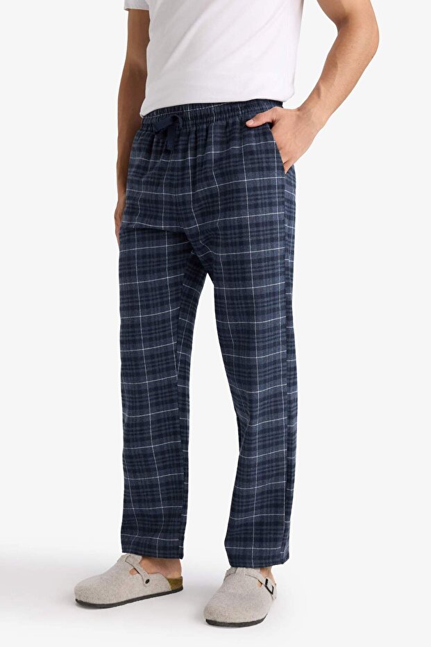 Regular Fit Kareli Cepli Uzun Boy Pijama Altı C6118AX24WN - 4