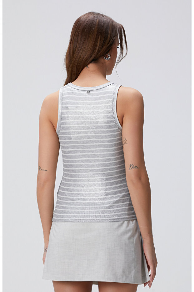 Gri Çizgili Atlet - 5