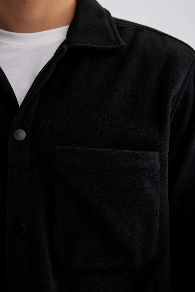 Relax Fit Polar Uzun Kollu Siyah Gömlek A4782AX24WN - 6