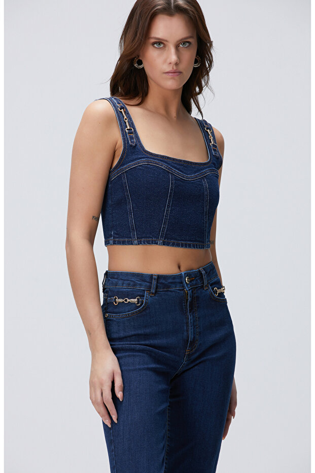 Indigo Denim Bluz - 4