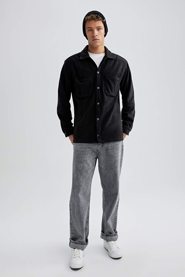 Relax Fit Polar Uzun Kollu Siyah Gömlek A4782AX24WN - 2