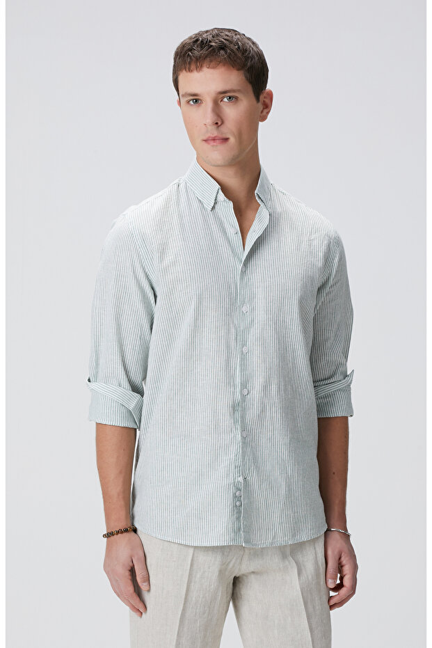 Mint Keten Gömlek - 1