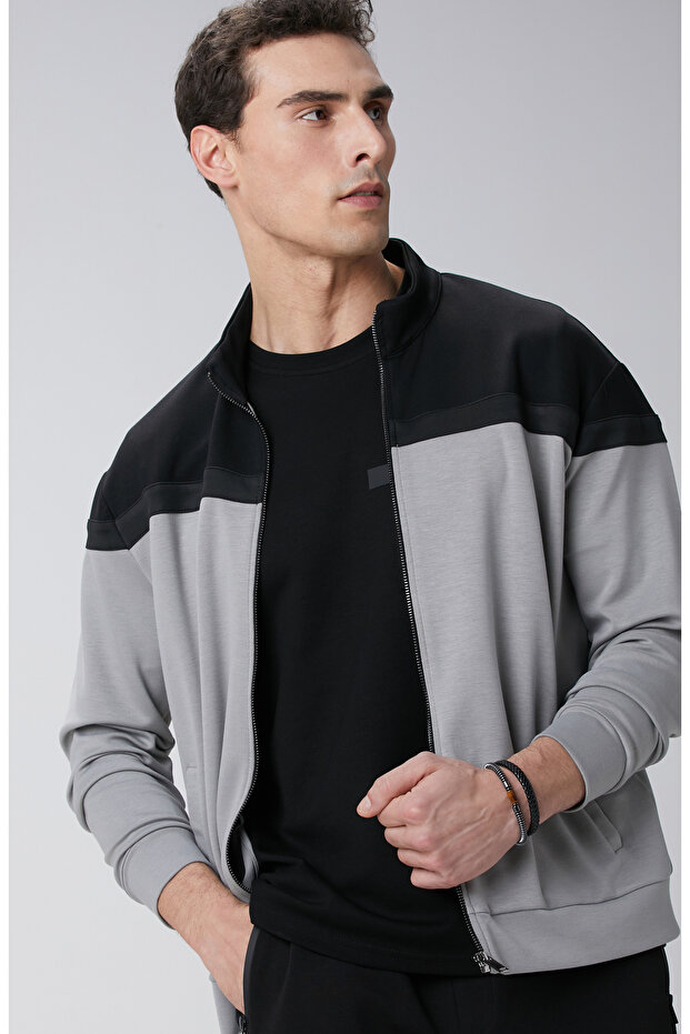 Siyah Gri Sweatshirt - 2