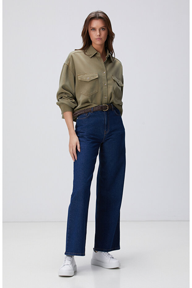 Haki Denim Gömlek - 3