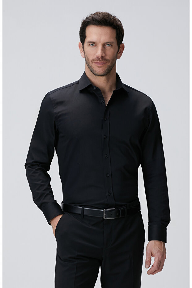 Siyah Saten Gömlek - 2