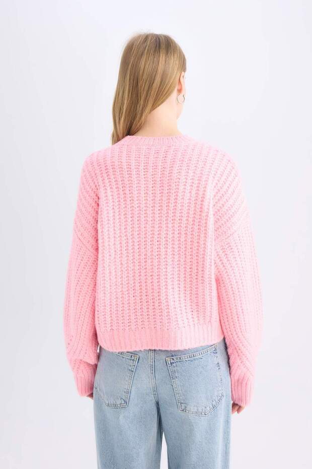 Coool Oversize Geniş Kalıp Bisiklet Yaka Triko Kazak V1811AZ24CW - 6