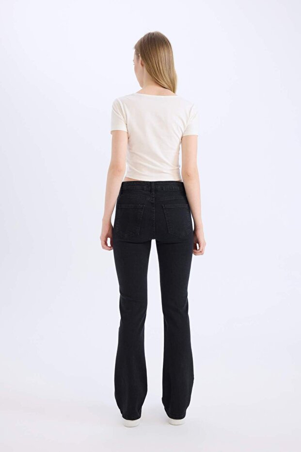 Yüksek Bel Uzun Jean Pantolon D5529AX24CW - 6