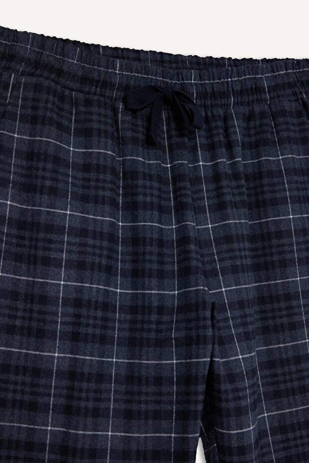 Regular Fit Kareli Cepli Uzun Boy Pijama Altı C6118AX24WN - 8