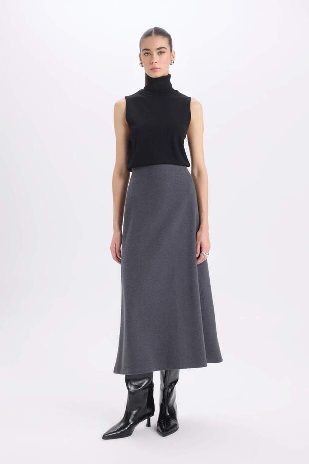 Maxi sukňa s elastickým pásom Basic Plain Regular Waist D5407AX24AU - 5