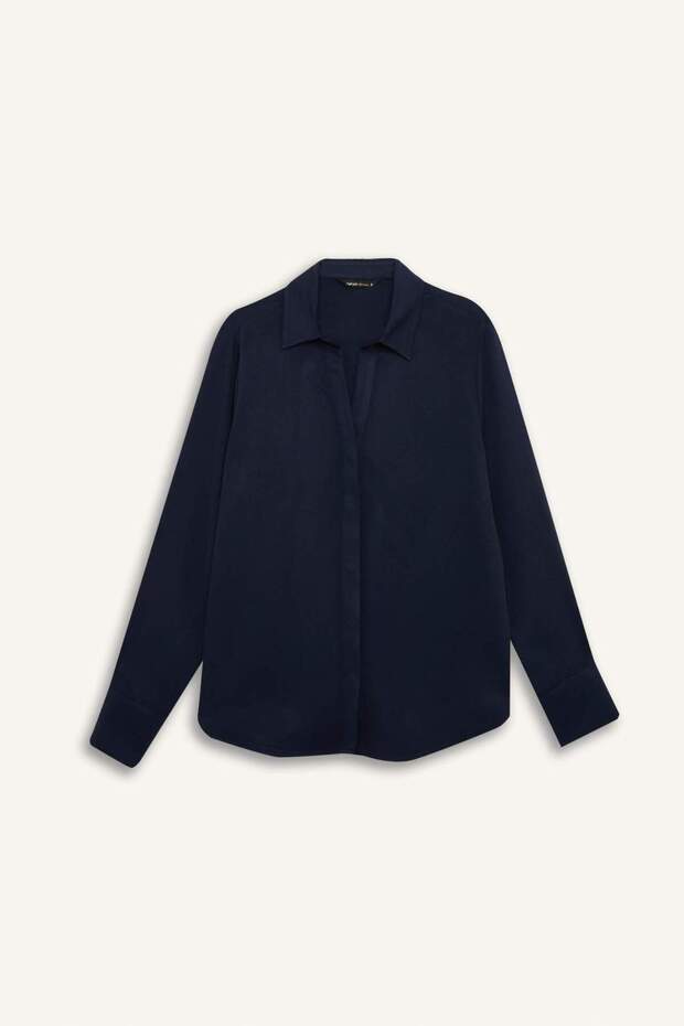 Regular Fit Basic Düz Uzun Kollu Gömlek D9196AX24AU - 7