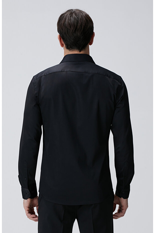 Siyah Saten Gömlek - 5