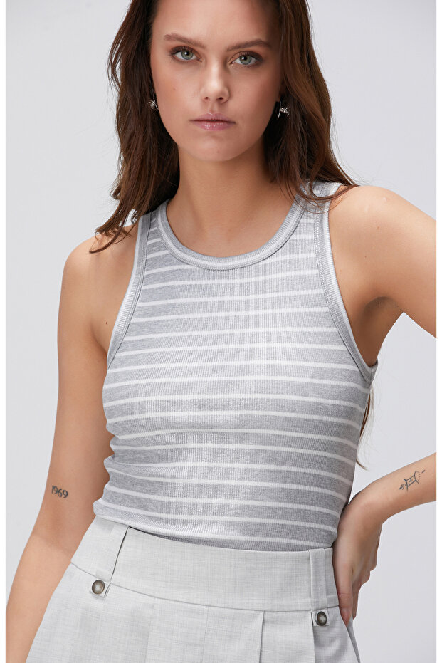 Gri Çizgili Atlet - 2